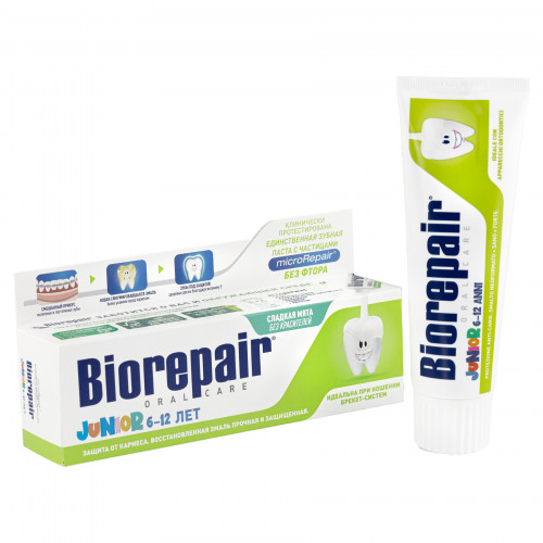 Зубная паста BioRepair Junior Mint 6-12 лет, 75 мл Зубная паста BioRepair Junior Mint 6-12 лет, 75 мл