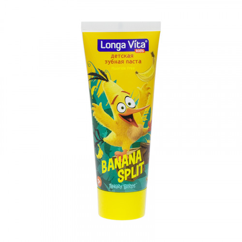 Зубная паста Longa Vita Anigry Birds Banana Split 75гр для детей от 2х лет