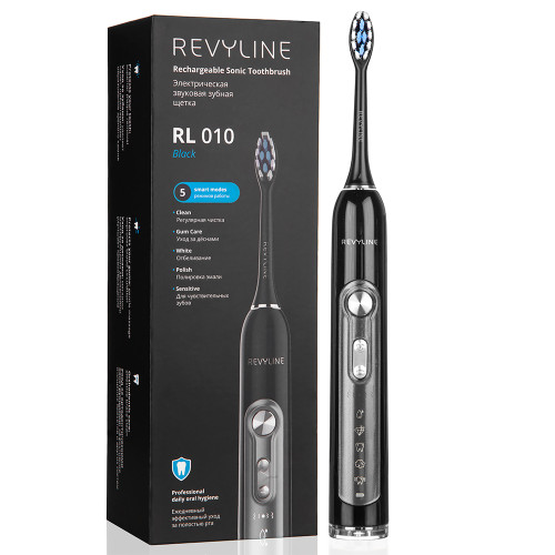 Электрическая звуковая зубная щетка Revyline RL 010, чёрная Электрическая звуковая зубная щетка Revyline RL 010, чёрная