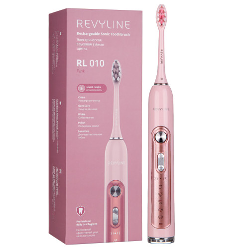 Электрическая звуковая зубная щетка  Revyline RL 010, розовая