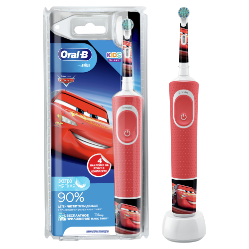 Детская электрическая зубная щетка Braun Oral-B Vitality D100 Kids Тачки, 3+