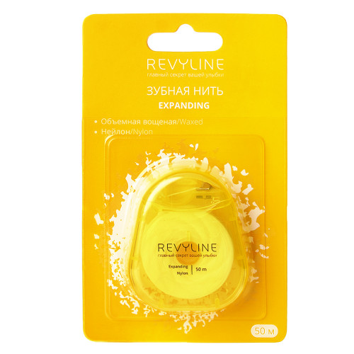 Зубная нить Revyline 840D Expanding floss нейлон, вощеная, 50 м Зубная нить Revyline 840D Expanding floss нейлон, вощеная, 50 м