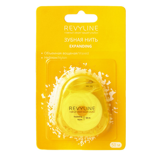 Зубная нить Revyline 840D Expanding floss нейлон, вощеная, 50 м