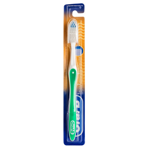 Зубная щетка Oral-B 1-2-3, зеленая, medium