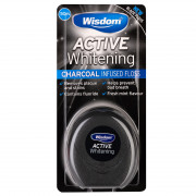 Зубная нить Wisdom Active Whitening Charcoal Infused Floss, 50 м