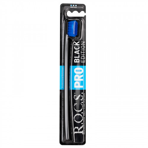 Зубная щетка R.O.C.S.PRO 5940 Black Edition, синяя, soft