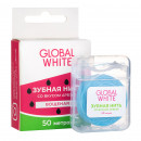 Зубная нить Global White со вкусом арбуза, вощеная, 50 м