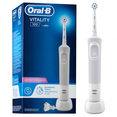 Электрическая зубная щетка Braun Oral-B Vitality D100 Sensitive Clean, White