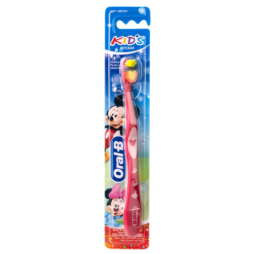 Зубная щетка Oral-B Kids Mickey розовая, soft