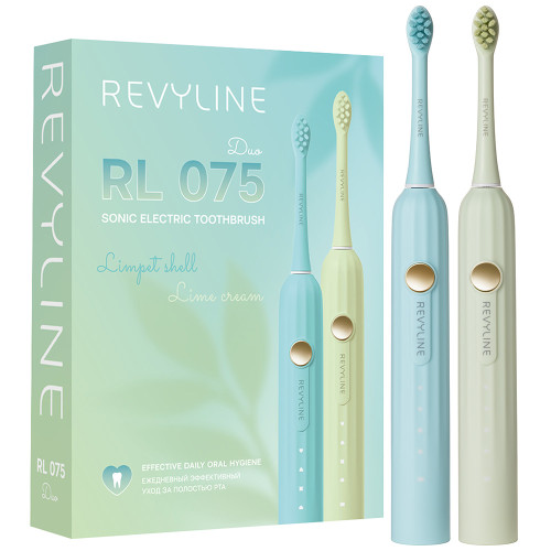 Набор электрических зубных щеток Revyline RL 075 DUO Limpet shell + Lime cream Набор электрических зубных щеток Revyline RL 075 DUO Limpet shell + Lime cream