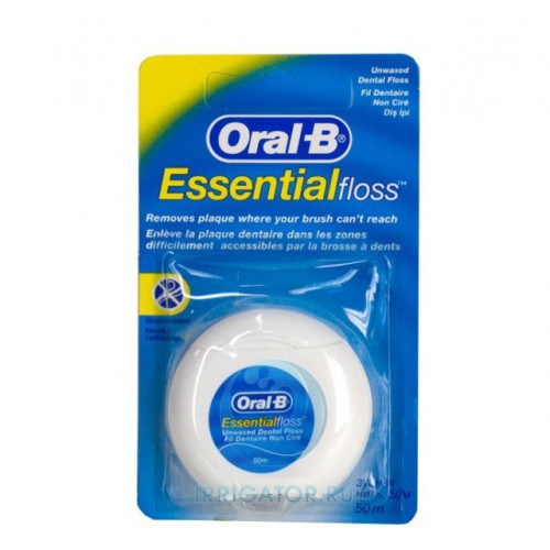 Зубная нить Oral-B Essential, невощеная, 50 м