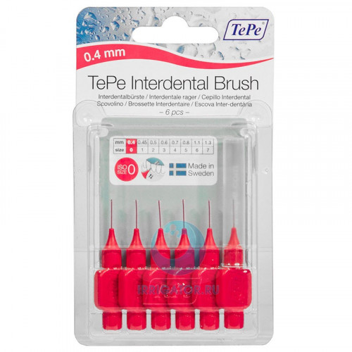 Ершики TePe Interdental Brush 0.4 мм Pink