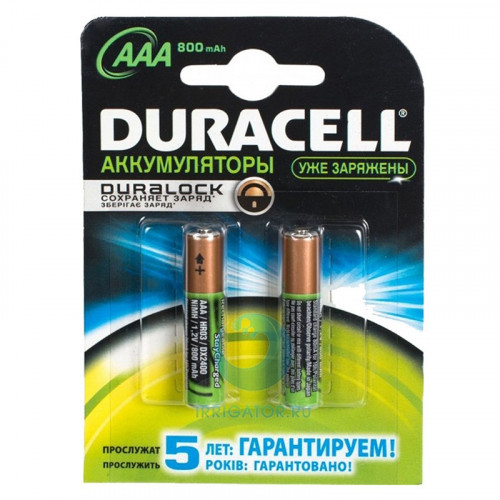 Аккумуляторы Duracell предзаряженные никель-металлгидридные AAA HR03 800mAh 2шт