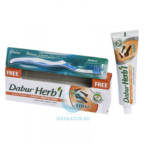 Dabur Herb`l c гвоздикой + зубная щетка