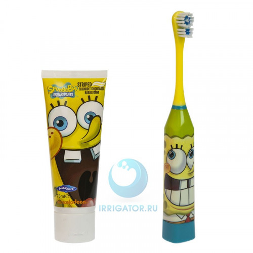 Электрическая зубная щетка Spongebob + зубная паста