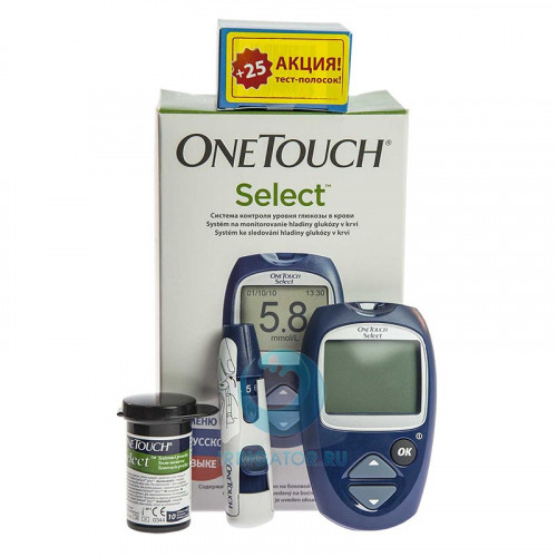 Глюкометр OneTouch Select + 25 тест-полосок Глюкометр OneTouch Select + 25 тест-полосок