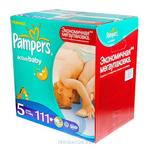 PAMPERS подгузники Activ Baby Junior 11-18 кг Мега 111 шт