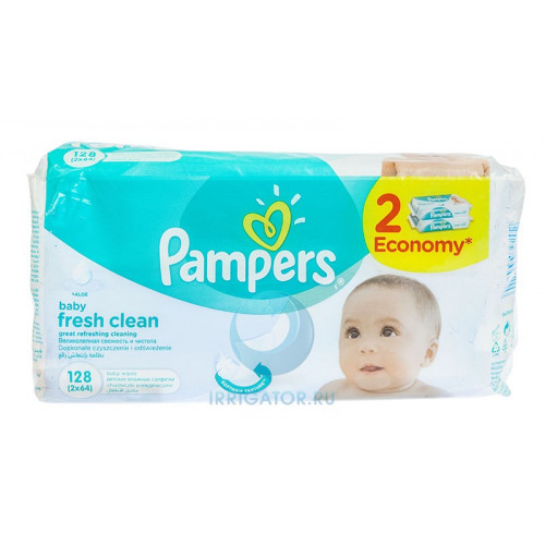 PAMPERS Baby Fresh Clean Duo влажные салфетки 2х64 PAMPERS Baby Fresh Clean Duo влажные салфетки 2х64
