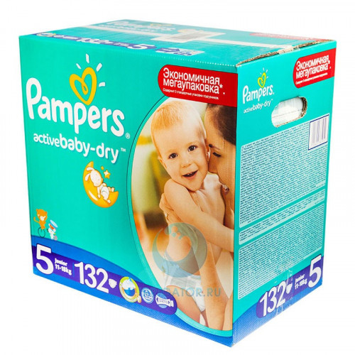 PAMPERS подгузники Activ Baby Junior 11-18 кг Мега Плюс 132 шт