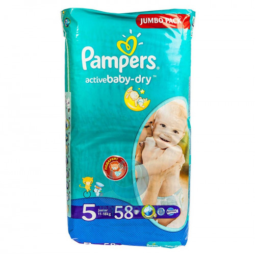 PAMPERS подгузники Activ Baby Junior 11-18 кг Джамбо 58 шт PAMPERS подгузники Activ Baby Junior 11-18 кг Джамбо 58 шт