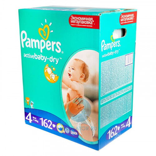 PAMPERS подгузники Activ Baby Maxi 7-14 кг Мега Плюс 162 шт