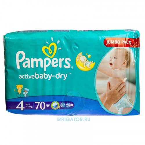 PAMPERS подгузники Activ Baby Maxi 7-14 кг Джамбо 70 шт