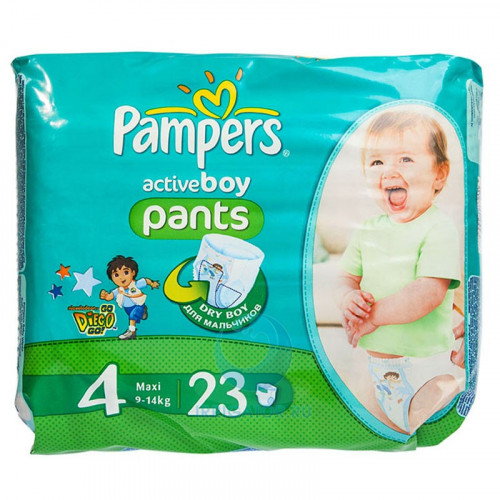 PAMPERS подгузники-трусики Activ Boy Maxi 9-14 кг 23 шт