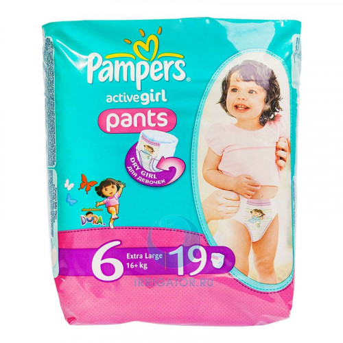 PAMPERS подгузники Activ Girl Extra Large 16+ кг 19 шт