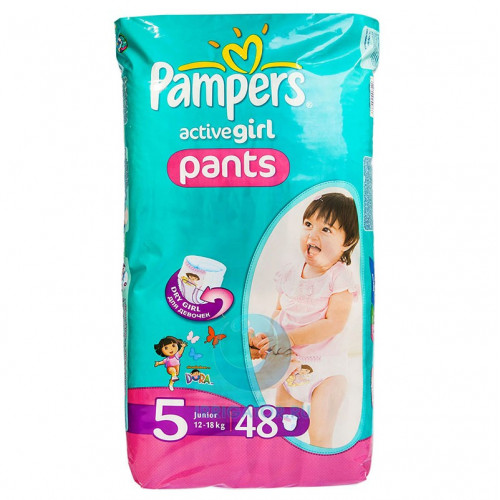 PAMPERS подгузники-трусики Activ Girl Junior 12-18 кг Джамбо 48 шт