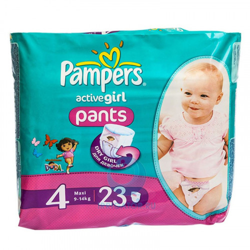 PAMPERS подгузники-трусики Activ Girl Maxi 9-14 кг 23 шт