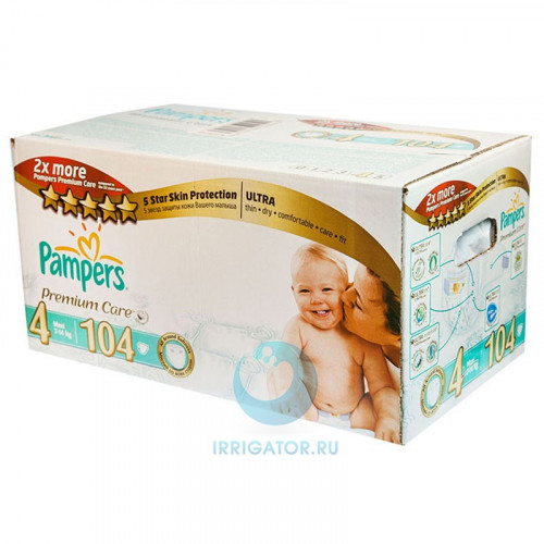 PAMPERS подгузники Premium Care Maxi 7-14 кг Мега 104 шт