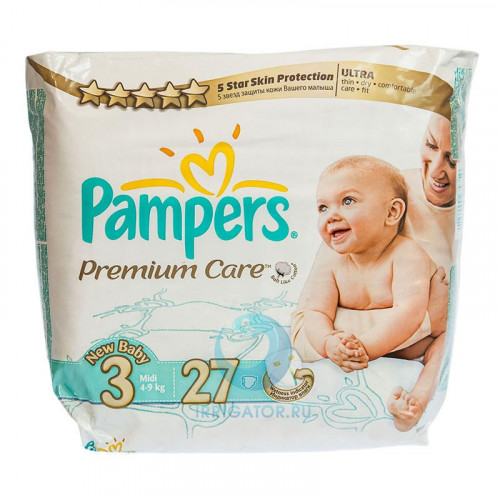 PAMPERS подгузники Premium Care Midi 4-9 кг 27 шт