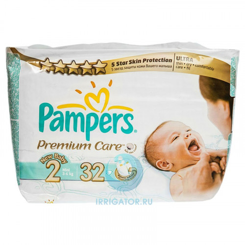 PAMPERS подгузники Premium Care Mini 3-6 кг 32 шт