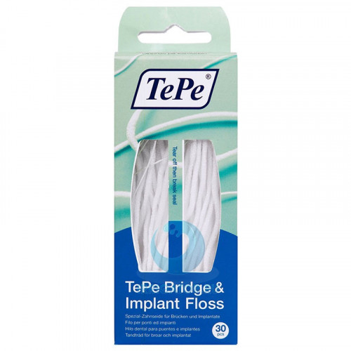 Зубная нить TePe Bridge&Imlant Floss, 30 шт