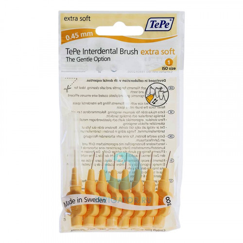 Ершики TePe Interdental Brush extra soft 0.45 мм Orange