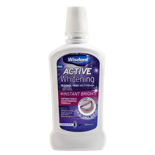 Ополаскиватель Wisdom Active Whitening Instant Bright Mouthwash c активным кислородом, 500 мл