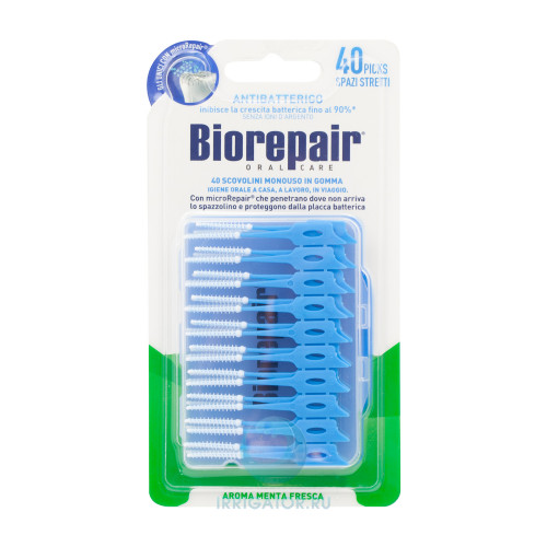 Ершики одноразовые Biorepair Scovolini Monouso in Gomma Stretti зауженные мягкие, 40 шт Ершики одноразовые Biorepair Scovolini Monouso in Gomma Stretti зауженные мягкие, 40 шт