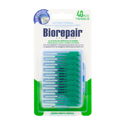 Ершики одноразовые Biorepair Scovolini Monouso in Gomma Regolari мягкие стандартные, 40 шт Ершики одноразовые Biorepair Scovolini Monouso in Gomma Regolari мягкие стандартные, 40 шт