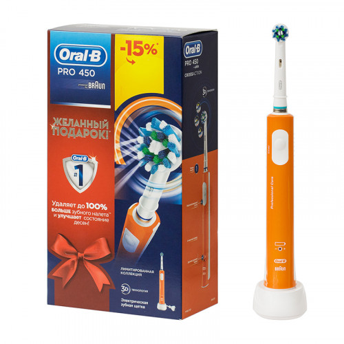 Электрическая зубная щетка Braun Oral-B PRO450 D16 CrossAction Электрическая зубная щетка Braun Oral-B PRO450 D16 CrossAction