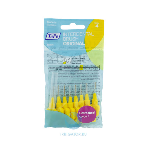 Ершики TePe Interdental Brush Original 0.7 мм Yellow, 8 шт.