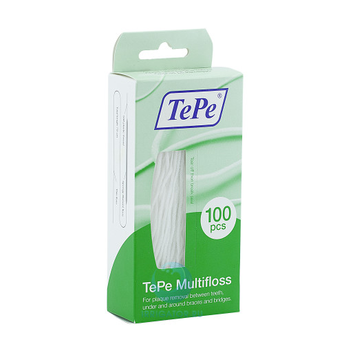Зубная нить TePe Multifloss 3 в 1, 100 шт.