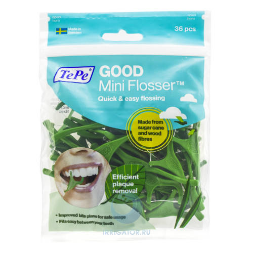 Зубная нить TePe GOOD mini Flosser с держателем, 36 шт