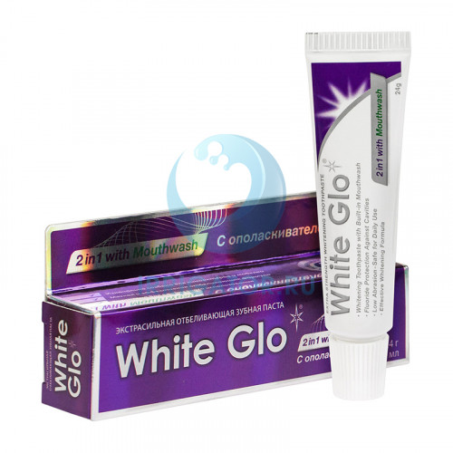 Зубная паста White Glo 2в1 С ополаскивателем, 24 г