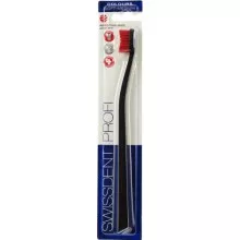 Зубная щетка SwissDent Profi черно-красная, soft-medium