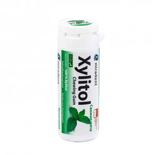 Резинка Miradent Xylitol жевательная со вкусом мяты, 30 шт Резинка Miradent Xylitol жевательная со вкусом мяты, 30 шт
