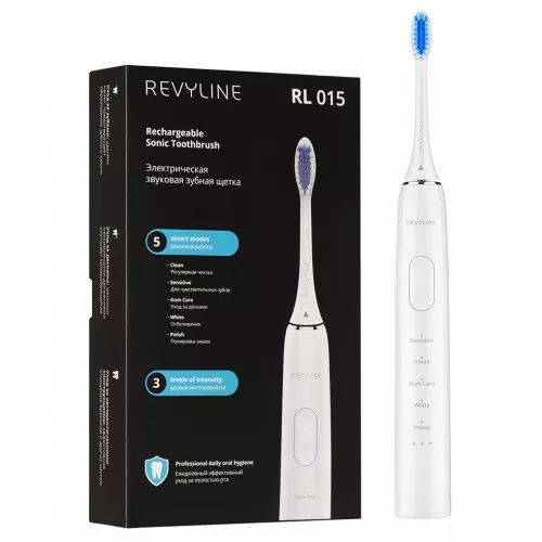 Электрическая звуковая зубная щетка Revyline RL 015, белая Электрическая звуковая зубная щетка Revyline RL 015, белая