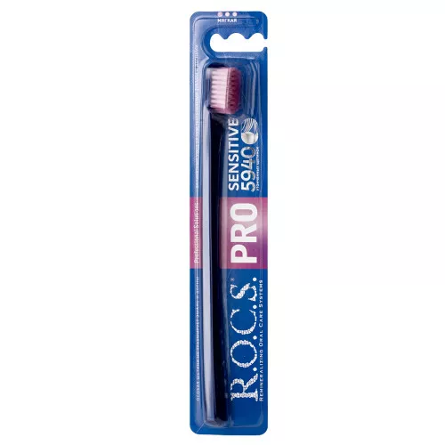 Зубная щетка R.O.C.S. PRO Sensitive 5940 синяя-розовая, мягкая Зубная щетка R.O.C.S. PRO Sensitive 5940 синяя-розовая, мягкая