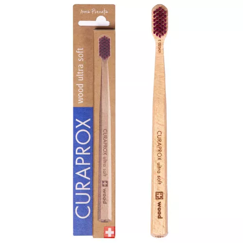 Зубная щетка Curaprox CS wood 4400 ultra soft, малиновая Зубная щетка Curaprox CS wood 4400 ultra soft, малиновая