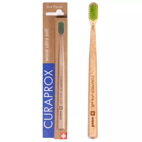 Зубная щетка Curaprox CS wood 4400 ultra soft, салатовая Зубная щетка Curaprox CS wood 4400 ultra soft, салатовая