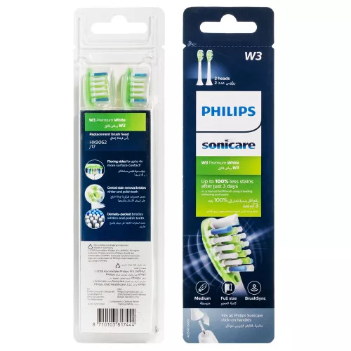 Насадки Philips HX9062/17 Premium White W3, белые, 2 шт. Насадки Philips HX9062/17 Premium White W3, белые, 2 шт.